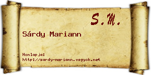 Sárdy Mariann névjegykártya