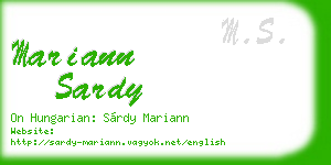 mariann sardy business card
